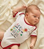 BK Kids Kişiye Özel Annem Çok Şeyi Bilir Tasarımlı Kırmızı Bebek Body Zıbın-1