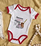BK Kids Kişiye Özel Annemin Kahveye İhtiyacı Var Tasarımlı Kırmızı Bebek Body Zıbın-1