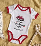 BK Kids Kişiye Özel Aynı Adama Aşığız Tasarımlı Kırmızı Bebek Body Zıbın-1