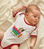 BK Kids Kişiye Özel Babamı Aratmayın Bana Tasarımlı Kırmızı Bebek Body Zıbın-1