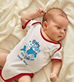BK Kids Kişiye Özel Baby Shark Tasarımlı Kırmızı Bebek Body Zıbın-1