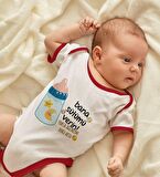 BK Kids Kişiye Özel Bana Sütümü Verin Tasarımlı Kırmızı Bebek Body Zıbın-1