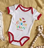 BK Kids Kişiye Özel Bayram Şekeri Tasarımlı Kırmızı Bebek Body Zıbın-1
