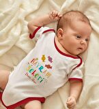 BK Kids Kişiye Özel Bayram Şekeri Tasarımlı Kırmızı Bebek Body Zıbın-1