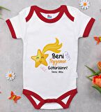 BK Kids Kişiye Özel Beni Teyzeme Götürün Tasarımlı Kırmızı Bebek Body Zıbın-1