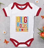 BK Kids Kişiye Özel Big Boss Tasarımlı Kırmızı Bebek Body Zıbın-1