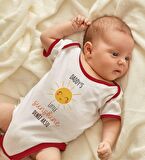 BK Kids Kişiye Özel Daddy's Little Sunshine Tasarımlı Kırmızı Bebek Body Zıbın-1