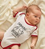 BK Kids Kişiye Özel Drinking Buddies Tasarımlı Kırmızı Bebek Body Zıbın-1