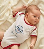 BK Kids Kişiye Özel Futbol Tasarımlı Kırmızı Bebek Body Zıbın-1