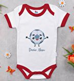 BK Kids Kişiye Özel Futbol Tasarımlı Kırmızı Bebek Body Zıbın-1