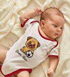 BK Kids Kişiye Özel Futbol Tasarımlı Kırmızı Bebek Body Zıbın-2