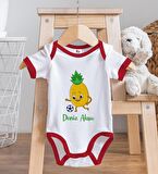 BK Kids Kişiye Özel Futbol Tasarımlı Kırmızı Bebek Body Zıbın-3