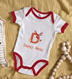 BK Kids Kişiye Özel Harfli Kırmızı Bebek Body Zıbın-2