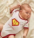 BK Kids Kişiye Özel Harfli Kırmızı Bebek Body Zıbın