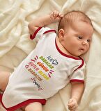 BK Kids Kişiye Özel Babalar Günü Tasarımlı Kırmızı Bebek Body Zıbın-1