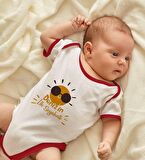 BK Kids Kişiye Özel İlk Seyahat Tasarımlı Kırmızı Bebek Body Zıbın-1
