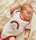 BK Kids Kişiye Özel İsimli Kırmızı Bebek Body Zıbın-1