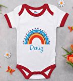 BK Kids Kişiye Özel İsimli Kırmızı Bebek Body Zıbın-2
