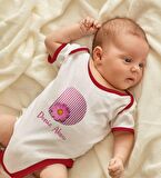 BK Kids Kişiye Özel Harfli Kırmızı Bebek Body Zıbın-1
