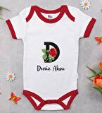 BK Kids Kişiye Özel Harfli Kırmızı Bebek Body Zıbın-5