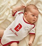 BK Kids Kişiye Özel Harfli Kırmızı Bebek Body Zıbın-6