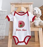 BK Kids Kişiye Özel Harfli Kırmızı Bebek Body Zıbın-8