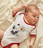 BK Kids Kişiye Özel Papatya Temalı Kırmızı Bebek Body Zıbın-9