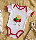 BK Kids Kişiye Özel Uğur Böceği Tasarımlı Kırmızı Bebek Body Zıbın-2