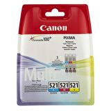 Canon CLI-521CMY Renkli 3'Lü Orijinal Mürekkep Kartuş Multipack 2934B010
