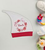 BK Kids Kişiye Özel Çiçek Tasarımlı Kırmızı Tulum Zıbın ve Kukuletalı Şapka Seti-6