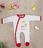 BK Kids Kişiye Özel İsimli Kırmızı Tulum Zıbın ve Kukuletalı Şapka Seti-1