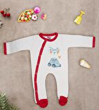 BK Kids Kişiye Özel İsimli Kırmızı Tulum Zıbın ve Kukuletalı Şapka Seti-2