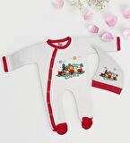 BK Kids Kişiye Özel Sevimli Hayvanlar Tasarımlı Kırmızı Tulum Zıbın ve Kukuletalı Şapka Seti-1