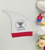 BK Kids Kişiye Özel Sevimli Koala Tasarımlı Kırmızı Tulum Zıbın ve Kukuletalı Şapka Seti-1