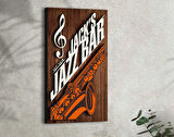 BK Gift Kişiye Özel Kabartma Tasarımlı Ahşap Jazz Bar Tabelası, Home Bar Tabela, Rustik Ev Dekorasyonu, Duvar Dekoru-1