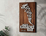 BK Gift Kişiye Özel Kabartma Tasarımlı Ahşap Karaoke Bar Tabelası, Home Bar Tabela, Rustik Ev Dekorasyonu, Duvar Dekoru-4