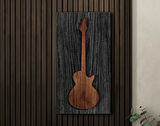 BK Gift Kabartma Gitar Tasarımlı Siyah(Ebony) Ahşap Tabela, Home Bar Tabela, Rustik Ev Dekorasyonu, Duvar Dekoru-2