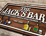 BK Gift Kişiye Özel Kabartma Tasarım Ahşap Bar Tabelası, Home Bar Tabela, Rustik Ev Dekorasyonu, Duvar Dekoru-10
