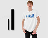 BK Gift Knicks Basketball Tasarımlı Erkek Beyaz T-shirt, Arkadaşa Hediye, Doğum Günü Hediyesi, Trend Tişört, Sevgili Hediyesi-1