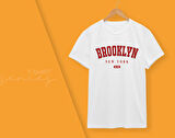 BK Gift Brooklyn Tasarımlı Kadın Beyaz T-shirt, Arkadaşa Hediye, Doğum Günü Hediyesi, Trend Tişört, Sevgili Hediyesi-1
