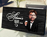 BK Gift Kişiye Özel Erkek Karikatürlü Kabartma Tasarım Antik Siyah (Ebony) Ahşap Tabela-3, Dekoratif Tabela, Rustik Ev Dekorasyonu, Duvar Dekoru