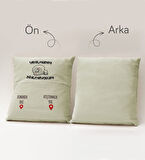 BK Gift Eğlenceli Tasarımlı Organizer Kumanda ve Atıştırmalık Cepli Krem Kırlent Yastık- 5, Ev Dekor