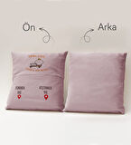 BK Gift Eğlenceli Tasarımlı Organizer Kumanda ve Atıştırmalık Cepli Pembe Kırlent Yastık- 1, Ev Deko