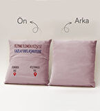 BK Gift Eğlenceli Tasarımlı Organizer Kumanda ve Atıştırmalık Cepli Pembe Kırlent Yastık- 10, Ev Dek