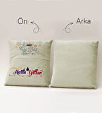 BK Gift Kişiye Özel Yılbaşı Tasarımlı Organizer Kumanda ve Atıştırmalık Cepli Krem Kırlent Yastık, Y