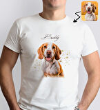 BK Gift Kişiye Özel Evcil Hayvan Tasarımlı Erkek Beyaz Tişört-7, Sevgiliye Hediye, Arkadaşa Hediye, Trend T-Shirt