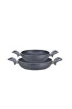 Granit 18/20 Cm Yumurta Tavası Set Yanmaz Yapışmaz Çizilmez Çift Kulp Omlet