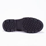 Hammer Jack Yuvarlak Burun Kısa Topuk Bağcıksız Nefes Alan Günlük Siyah Klasik Bot Deri