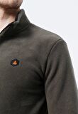 Hammer Jack Düz Haki Erkek Polar Sweatshırt TURIN ERKEK YARIM FERMUARLI POLAR