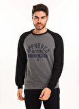 ODİN ERKEK SWEAT Antrasit Melanj U Yaka Standart Kalıp Erkek Sweatshirt
